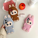 Stereo Buck Teeth Labubu Silicone iPhone Case