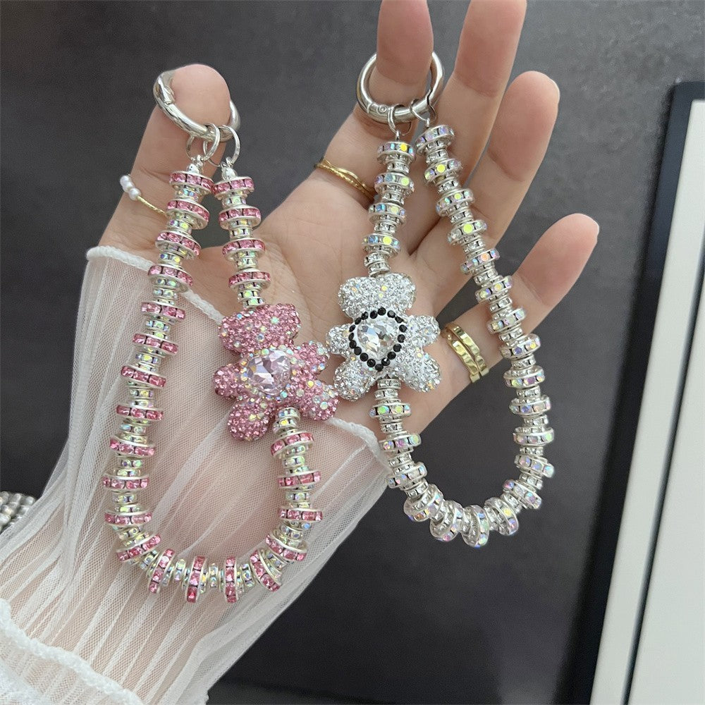 Glitter Beaded Teddy Wrist Strap