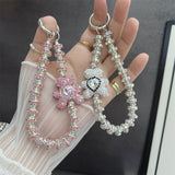 Glitter Beaded Teddy Wrist Strap
