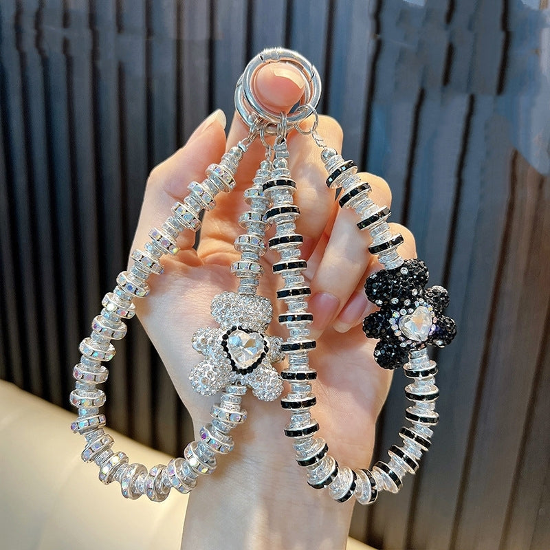 Glitter Beaded Teddy Wrist Strap