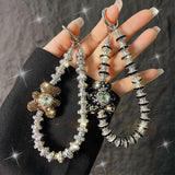 Glitter Beaded Teddy Wrist Strap