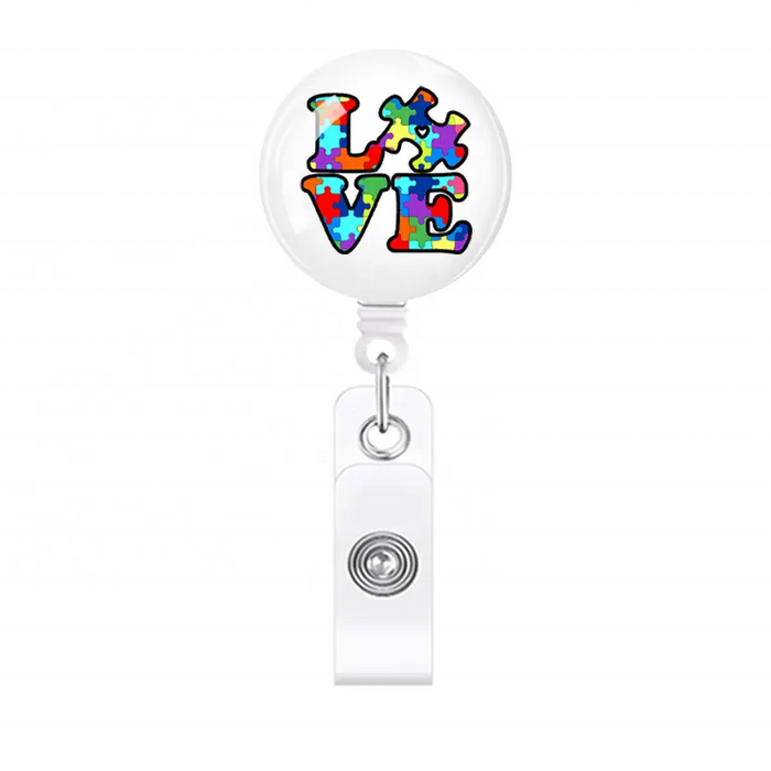 Autism Awareness Retractable ID Badge Reel Holder & Accessories